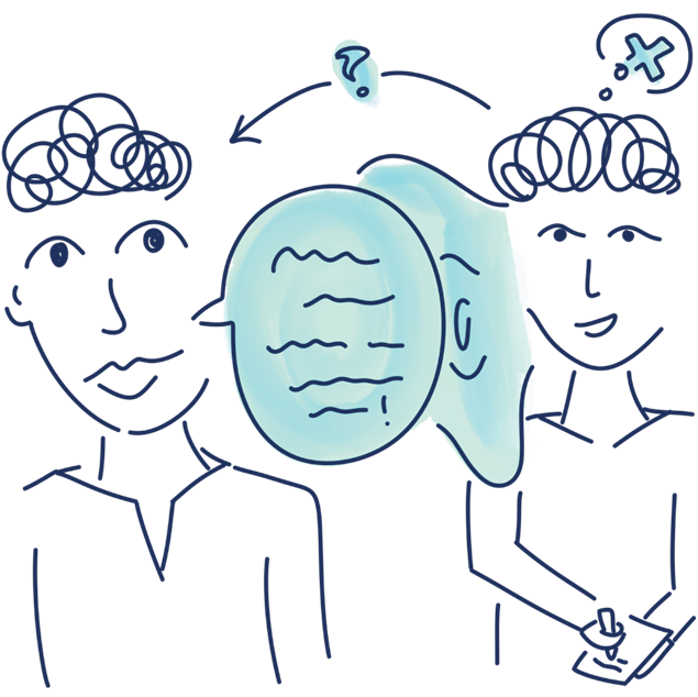 Grafik Dialog in einer EinzelCoaching Situation